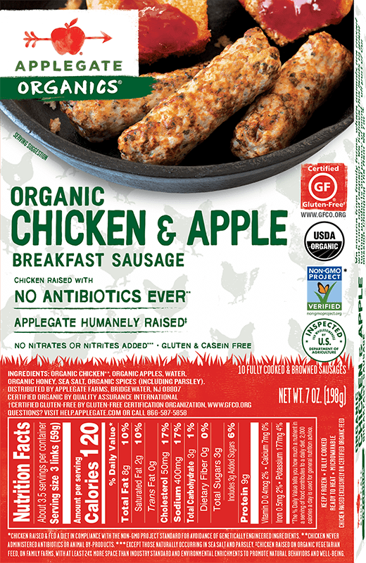 Products Breakfast Sausage Organic Chicken and Apple Breakfast